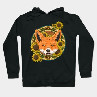 Fox Pineapple Sunflower Funny Animal Fruit Flower Hoodie